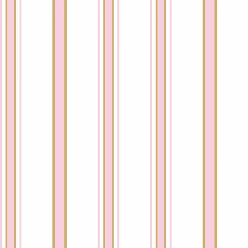 Papel de Parede Listrado Rosa e Bege