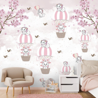 Papel De Parede Personalizado Gatinhas Marie No Balão
