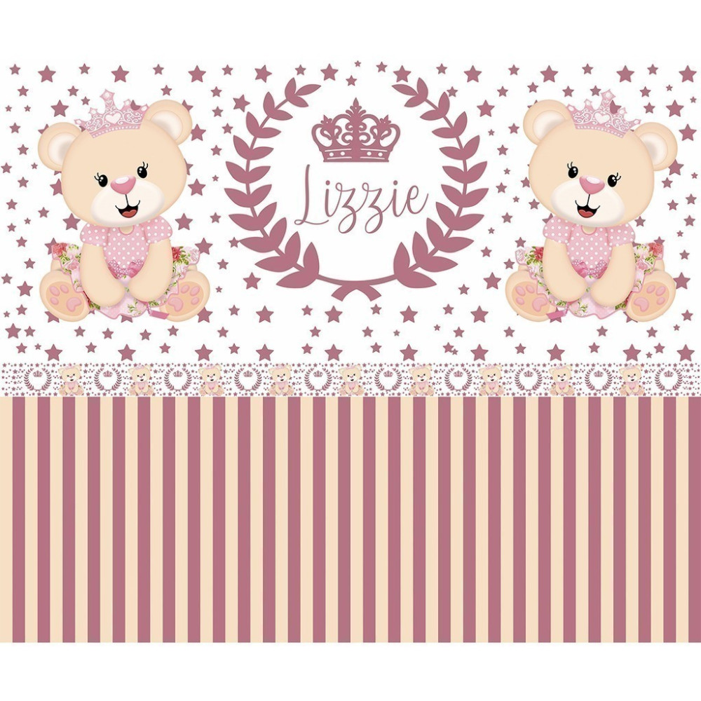 Papel De Parede Personalizado Ursinhas Princesas Bebê