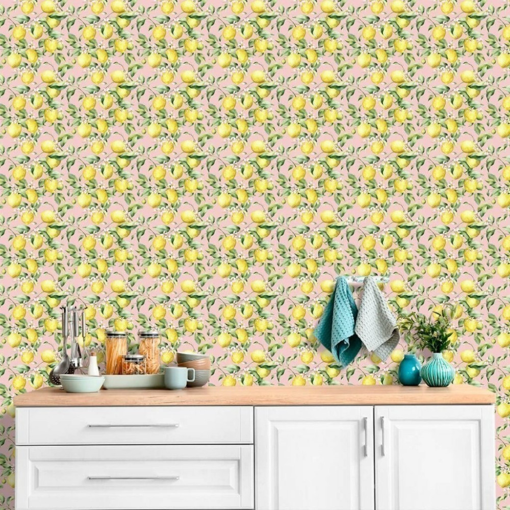 Papel de Parede Personalizado Watercolor Lemon