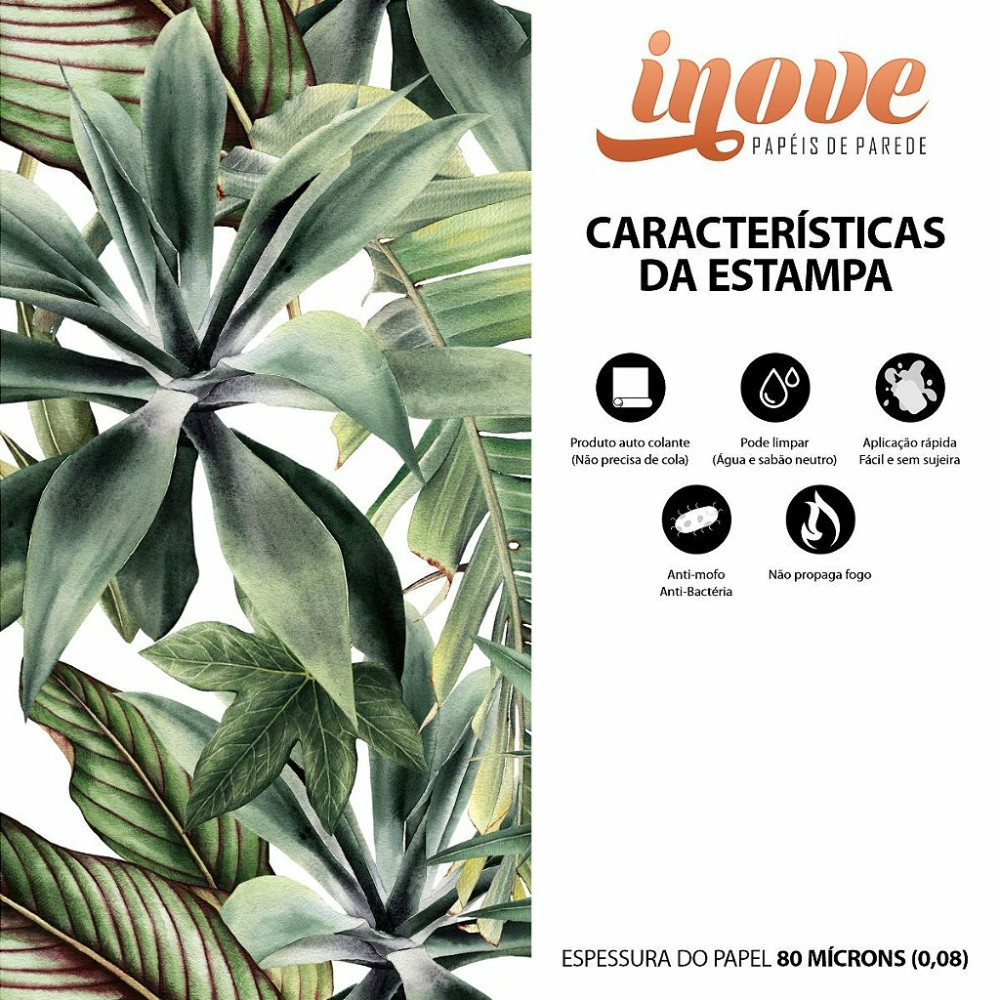 Papel de Parede Natura Folhas Tropical
