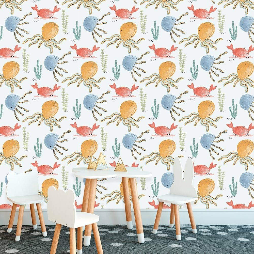 Papel de Parede Baby Amiguinhos do Mar