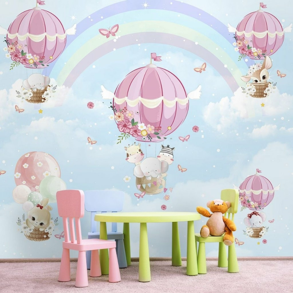 Papel De Parede Personalizado Safari No Balão Encantado