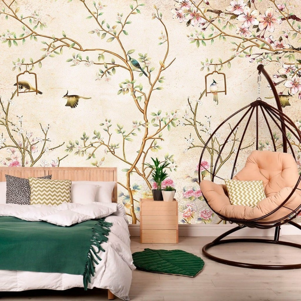 Papel de Parede Personalizado Poente dos Pássaros