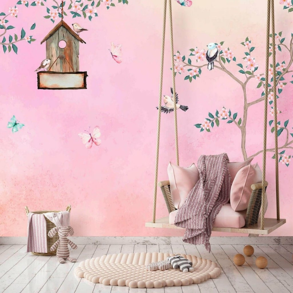 Papel de Parede Personalizado Ninho de Pássaros