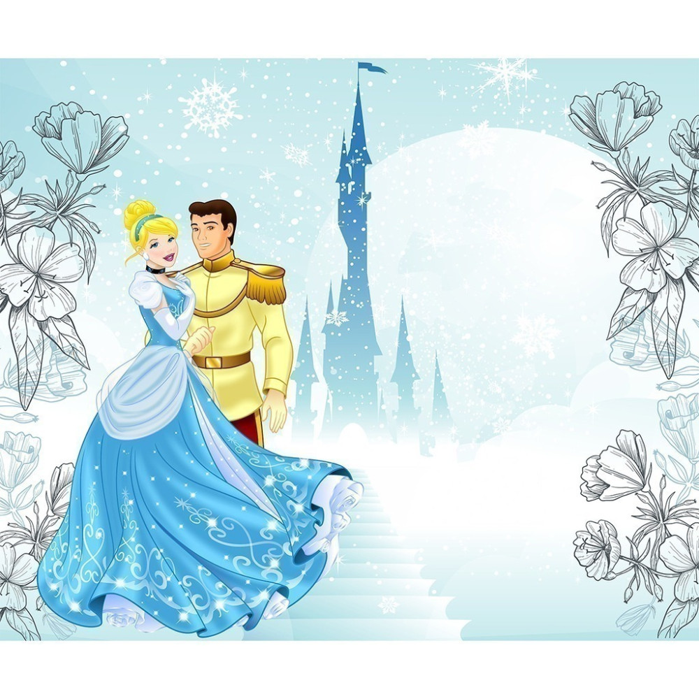 Papel De Parede Personalizado Cinderela e o Príncipe No Castelo Papel De Parede Personalizado Cinderela e o Príncipe No Castelo
