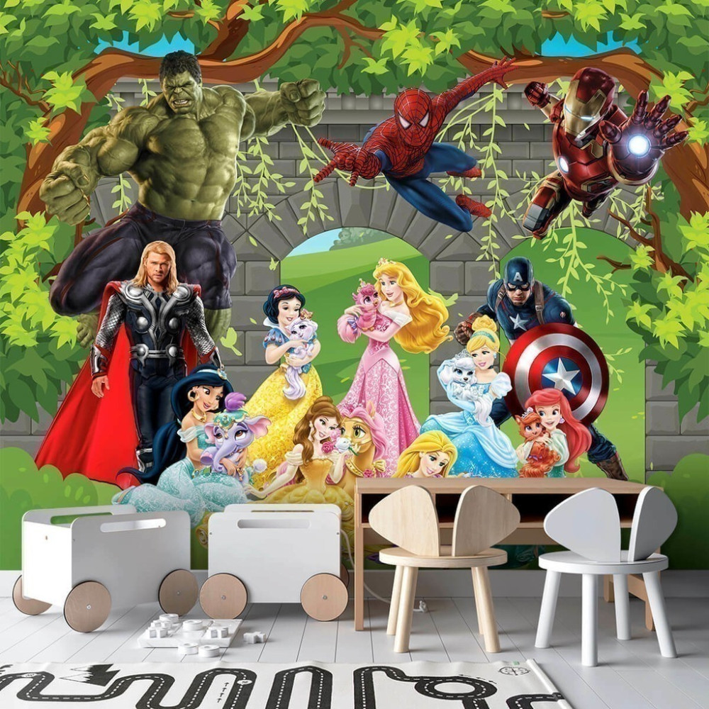 Papel De Parede Personalizado Princesas E Heróis