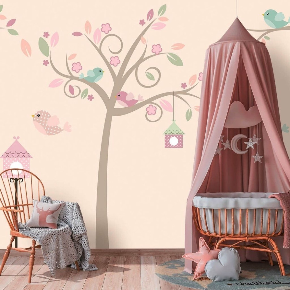 Papel de Parede Personalizado Pássaros Cute