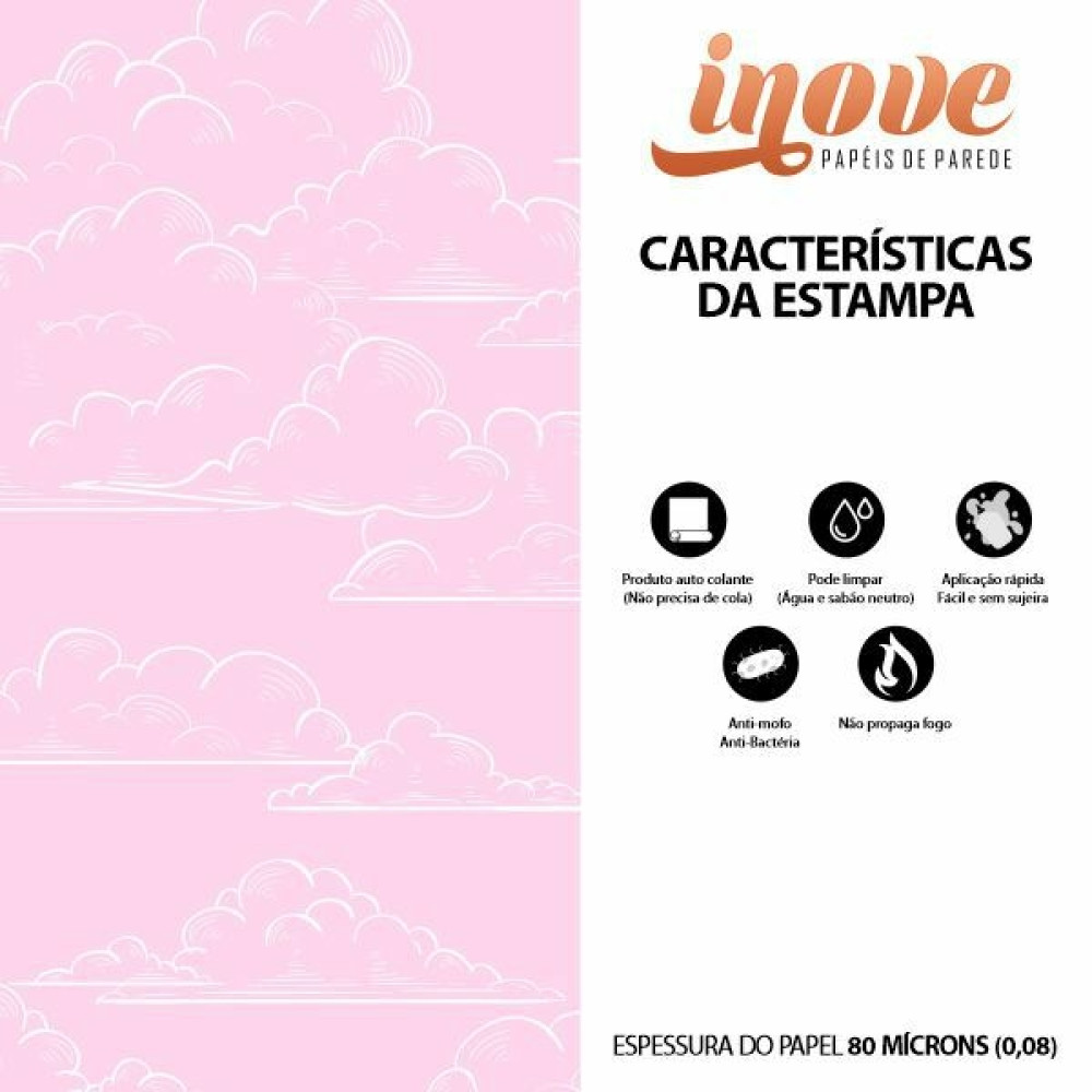 Papel de Parede Nuvens Rosa