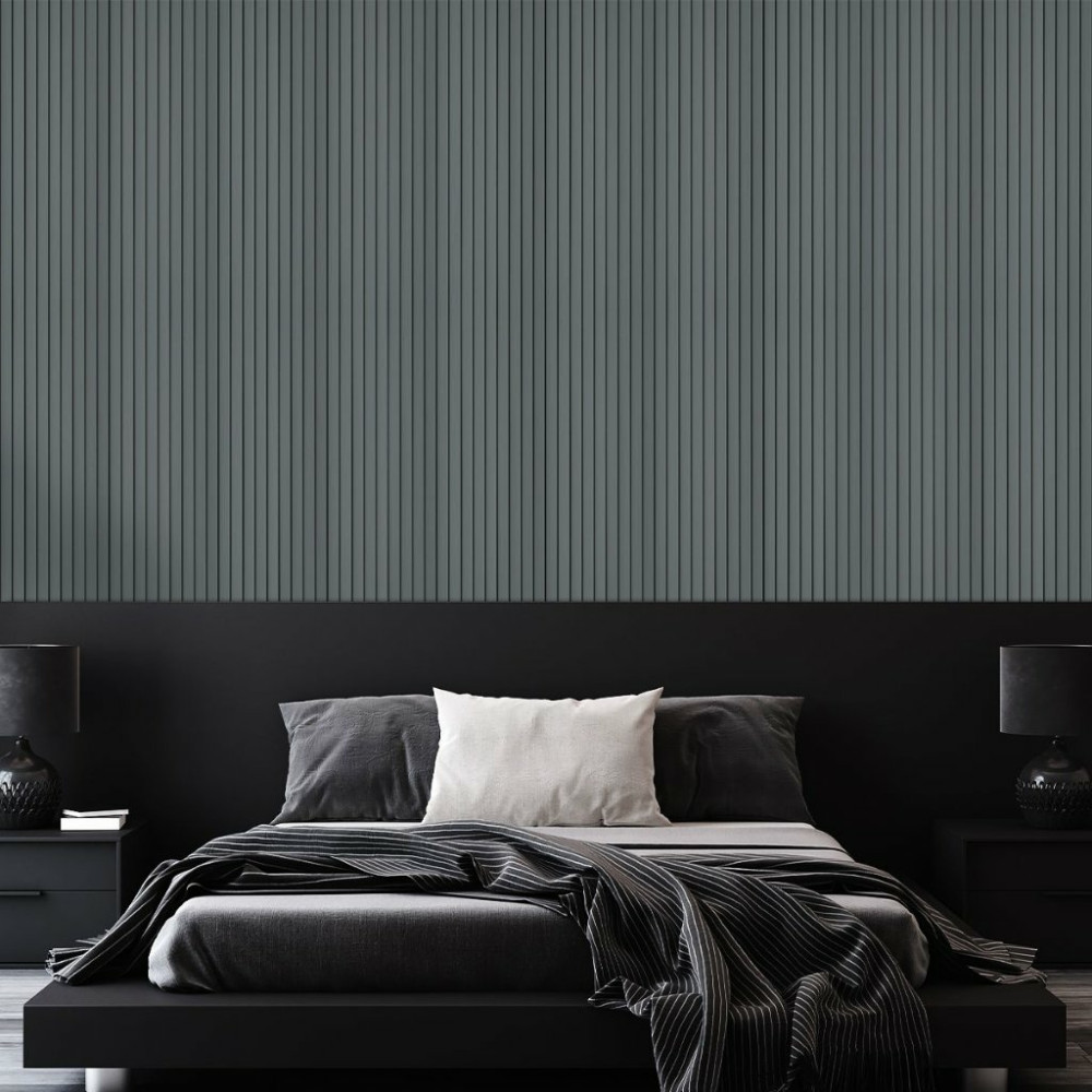 Papel de Parede Madeira Ripada Silver Papel de Parede Madeira Ripada Silver