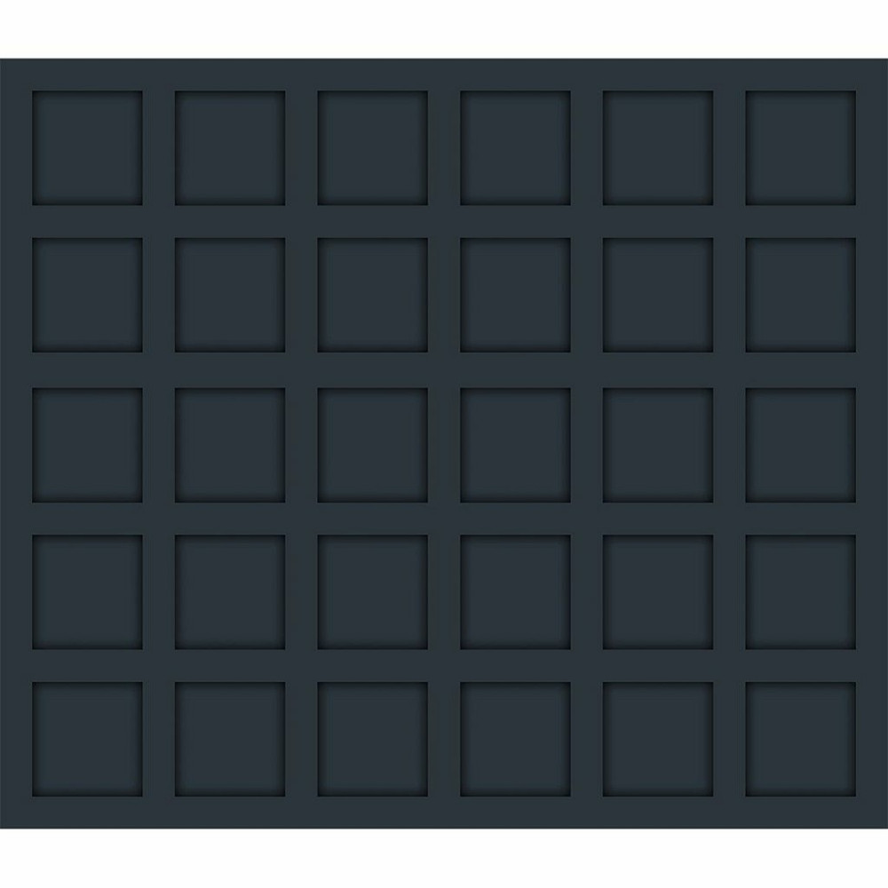 Papel de Parede Personalizado Painel de Madeira Quadrado Azul Petróleo