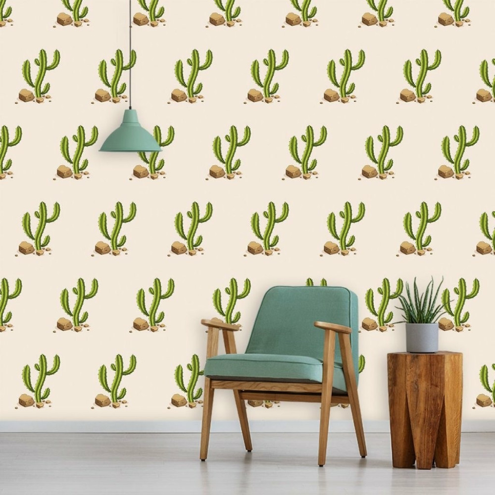 Papel de Parede Personalizado Cactos Delicados