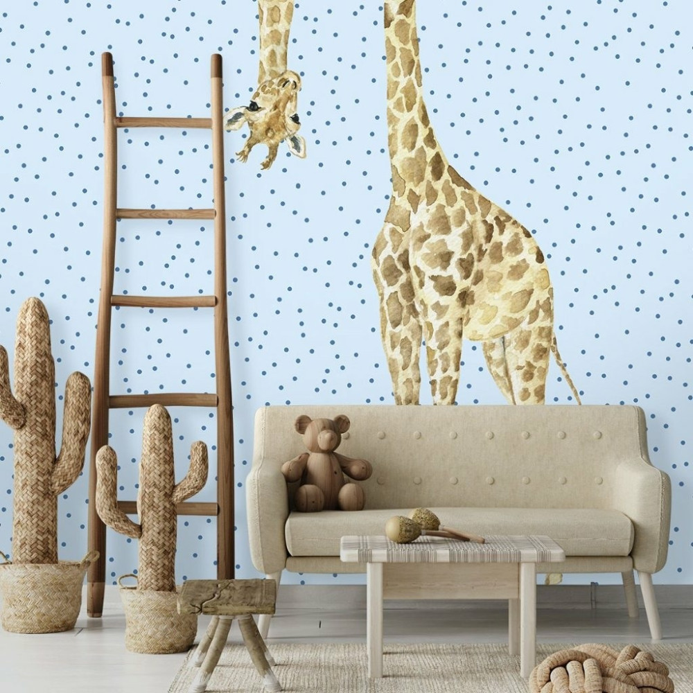 Papel de Parede Personalizado Girafa Poá Papel de Parede Personalizado Girafa Poá