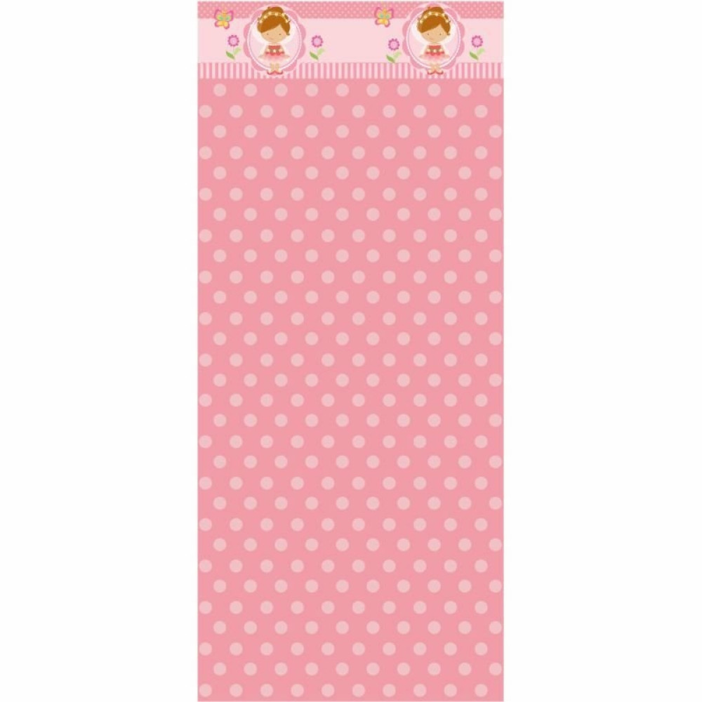 Papel de Parede Infantil Meia Parede Poá com Bailarina Cute
