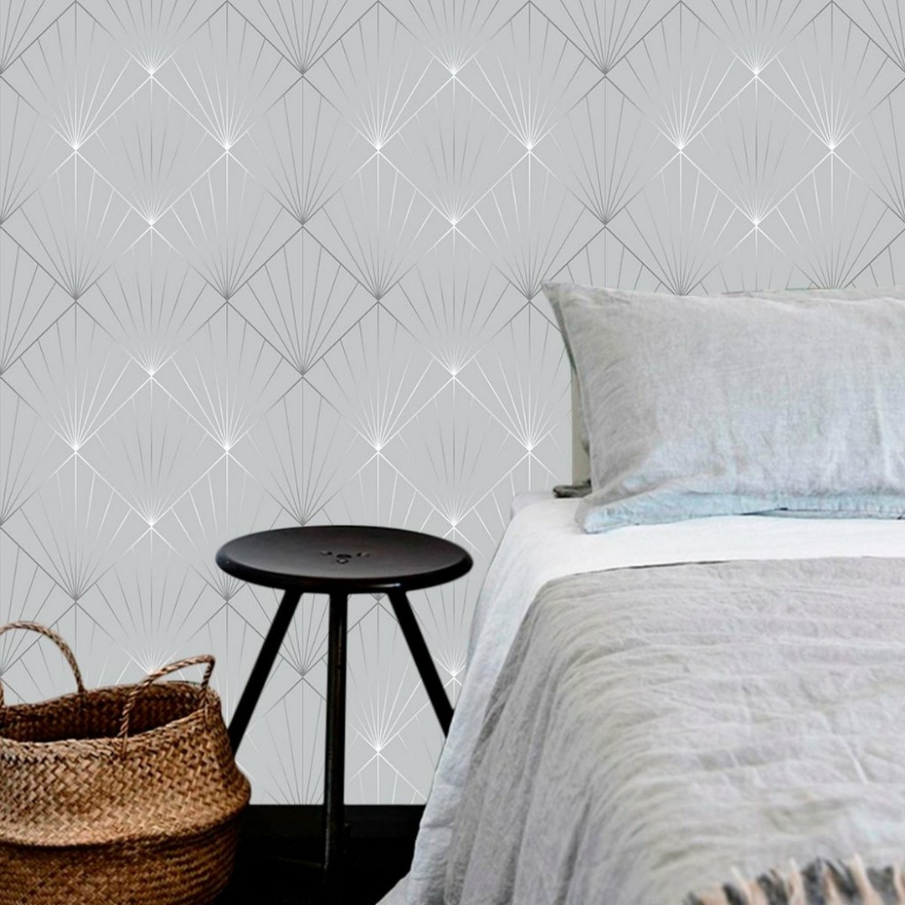 Papel de parede Geométrico Triângulos Cinza Papel de parede Geométrico Triângulos Cinza