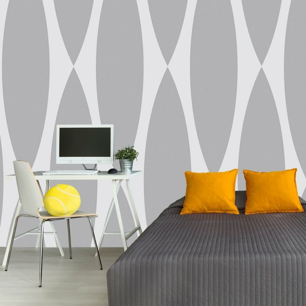 Papel De Parede Personalizado Formas De Pranchas Cinza