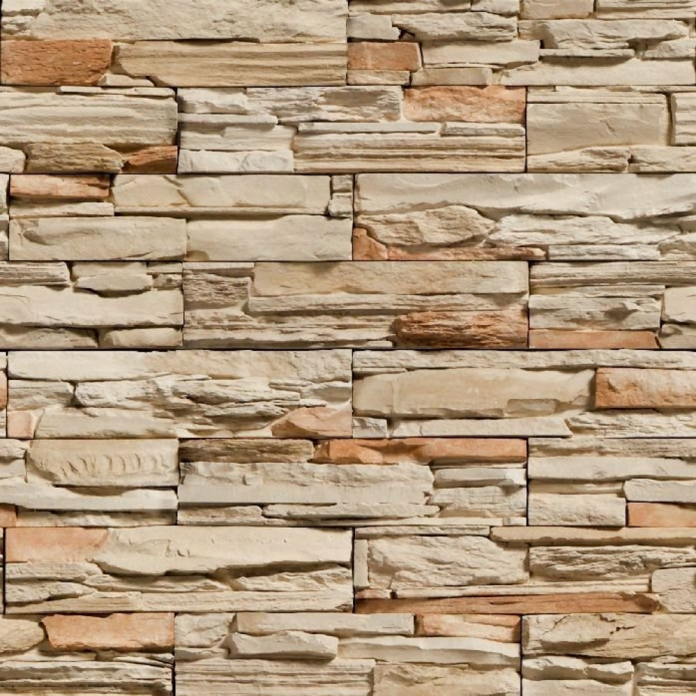 Papel de Parede Pedra Bege e Marrom