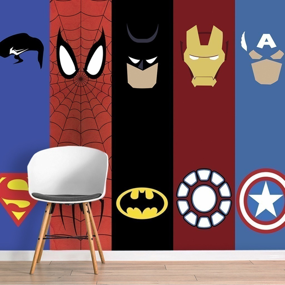 Papel De Parede Personalizado Super Heróis Marvel E DC Papel De Parede Personalizado Super Heróis Marvel E DC