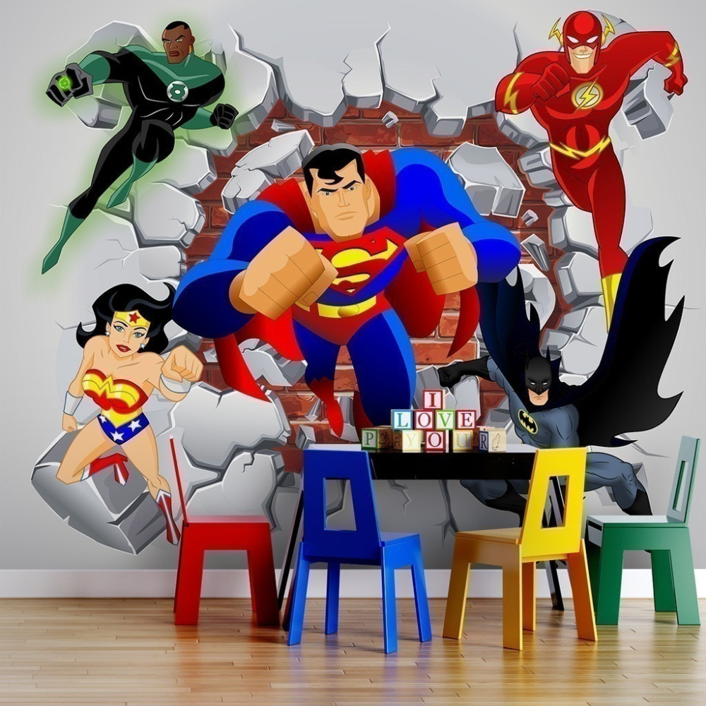 Papel De Parede Personalizado Heróis Liga Da Justiça