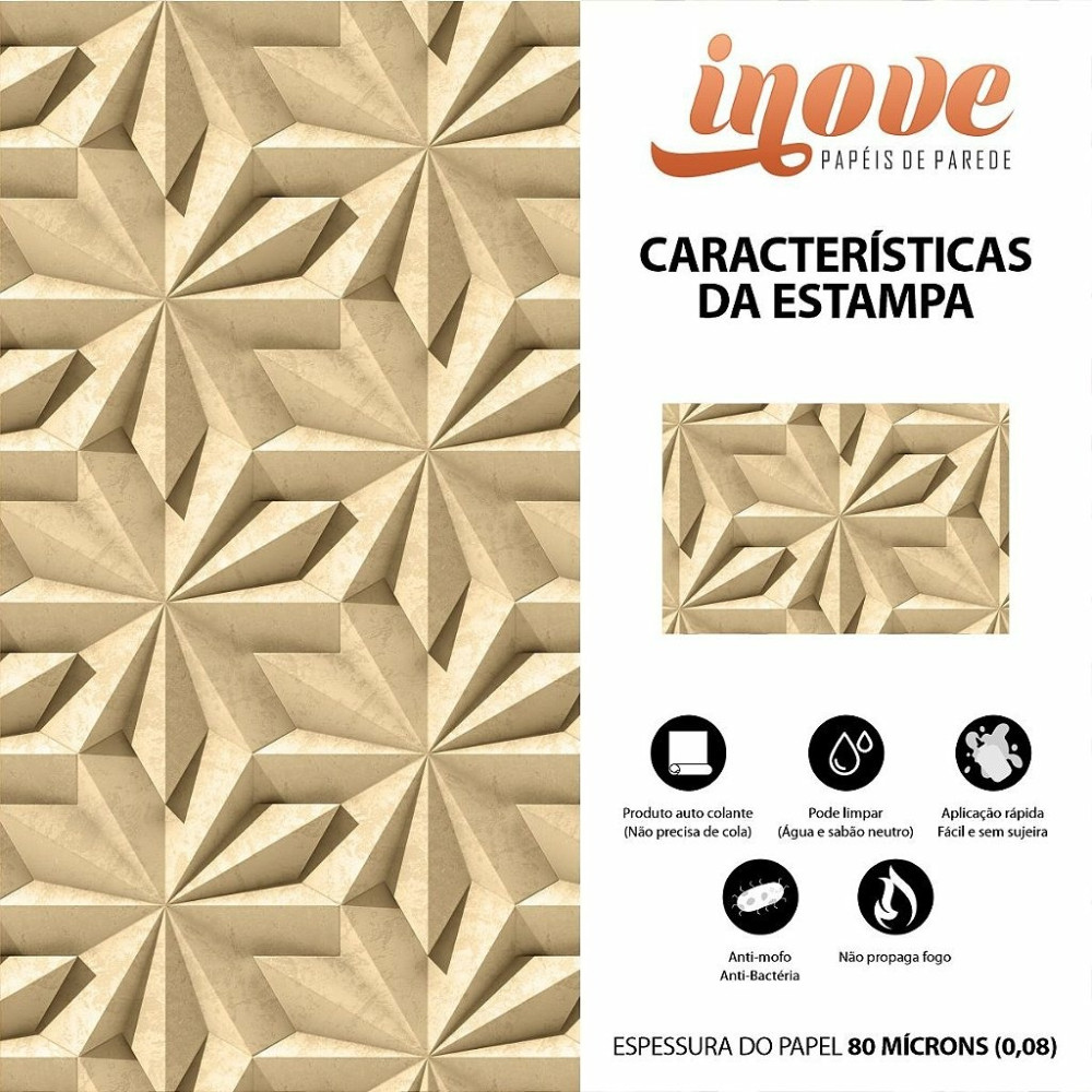 Papel de Parede 3D Geométrico Areia