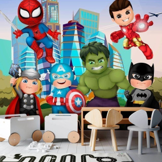 Papel De Parede Personalizado Super Heróis Cute