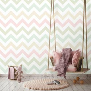 Papel de Parede Chevron em Tons Pastéis