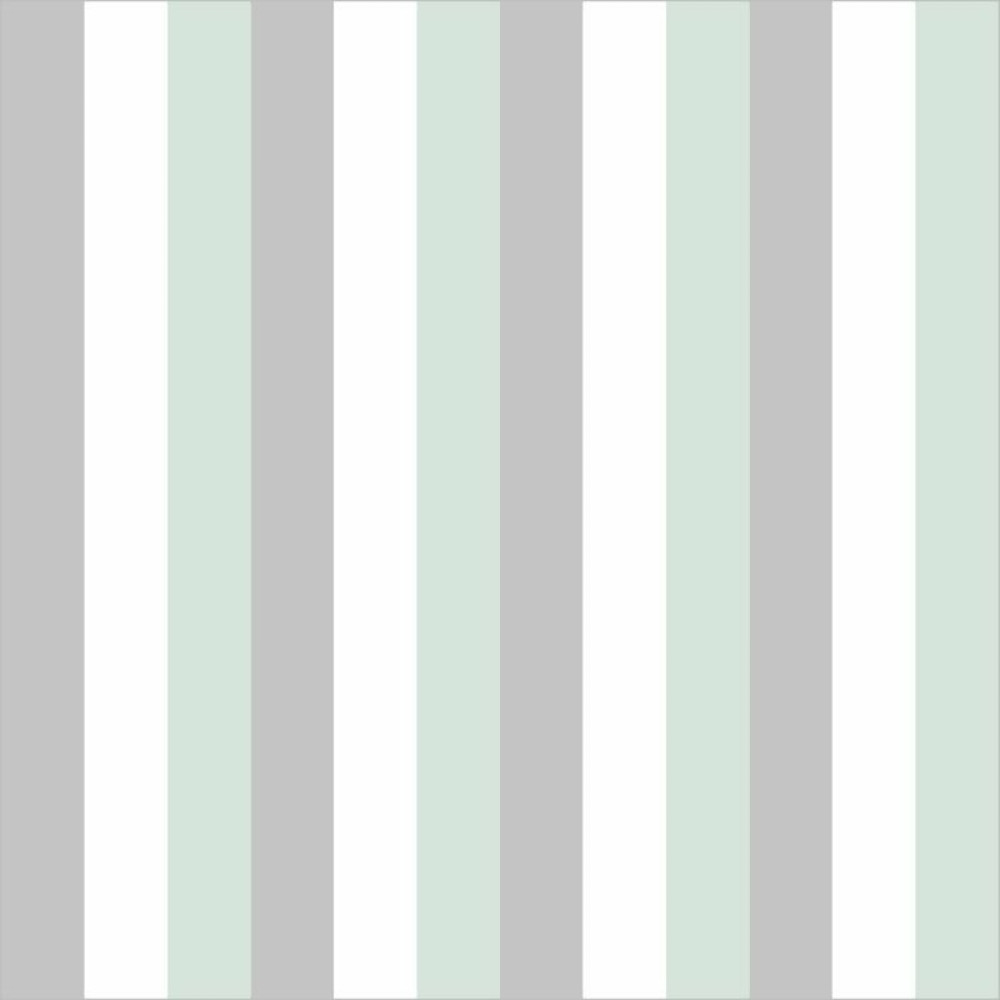 Papel de Parede Listrado, Verde, Branco e Cinza