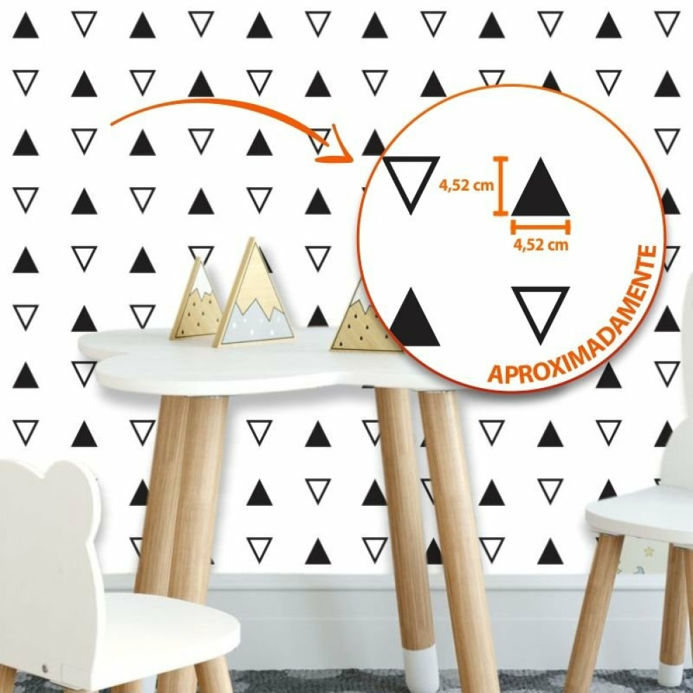 Papel de Parede Geométrico Triângulos Preto