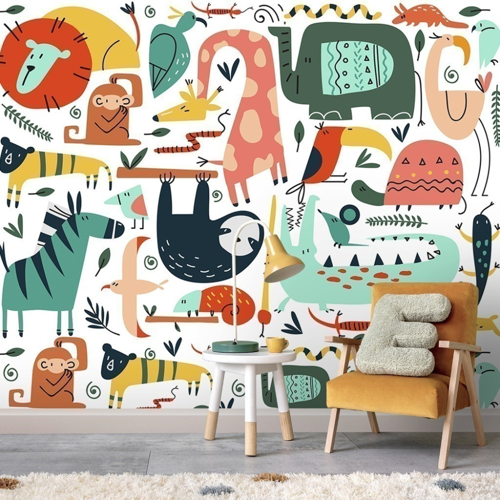 Papel De Parede Personalizado Bichinhos Divertidos Coloridos