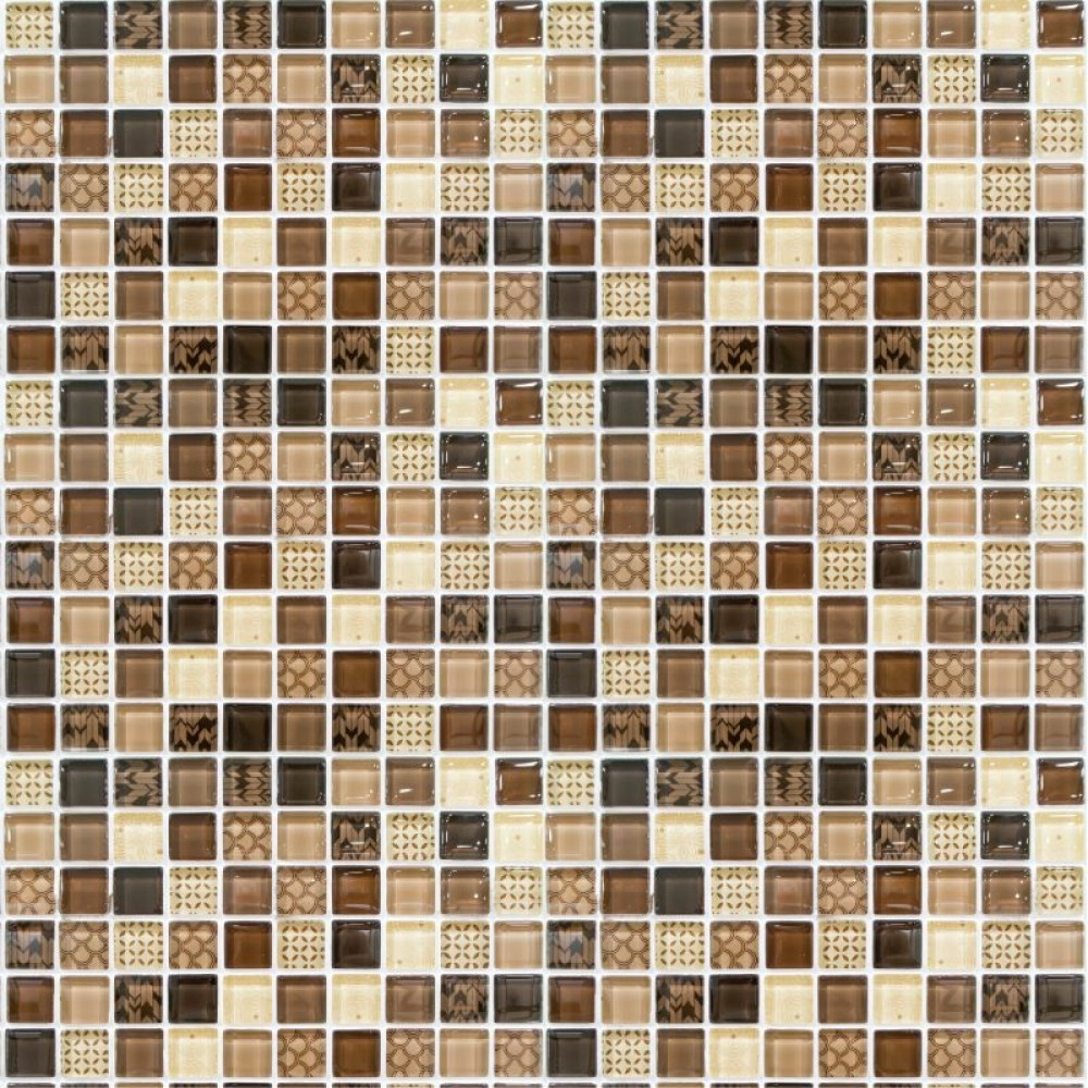 Papel de Parede Pastilhas em Tons Diversos de Marrom