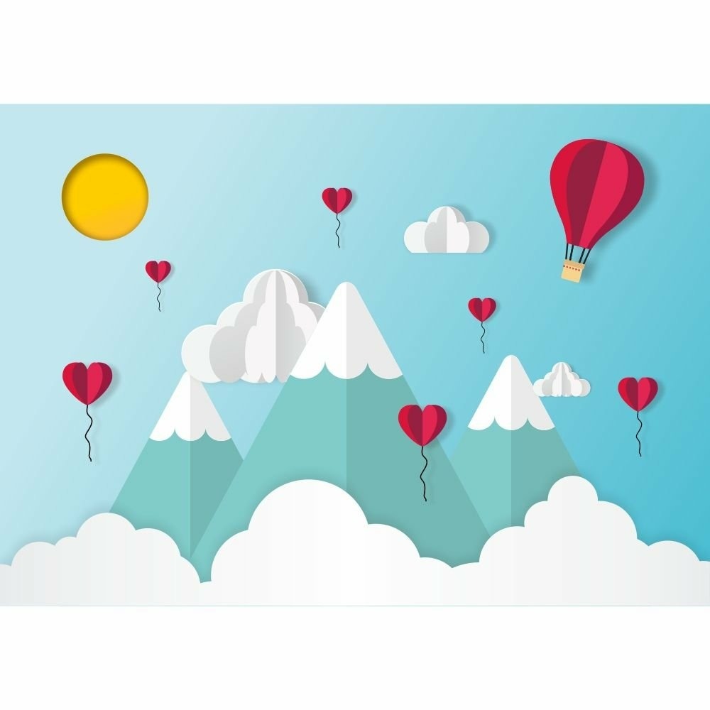 Papel de Parede Personalizado Montanhas Love