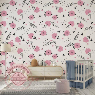 Papel De Parede Personalizado Flores Delicadas Pink