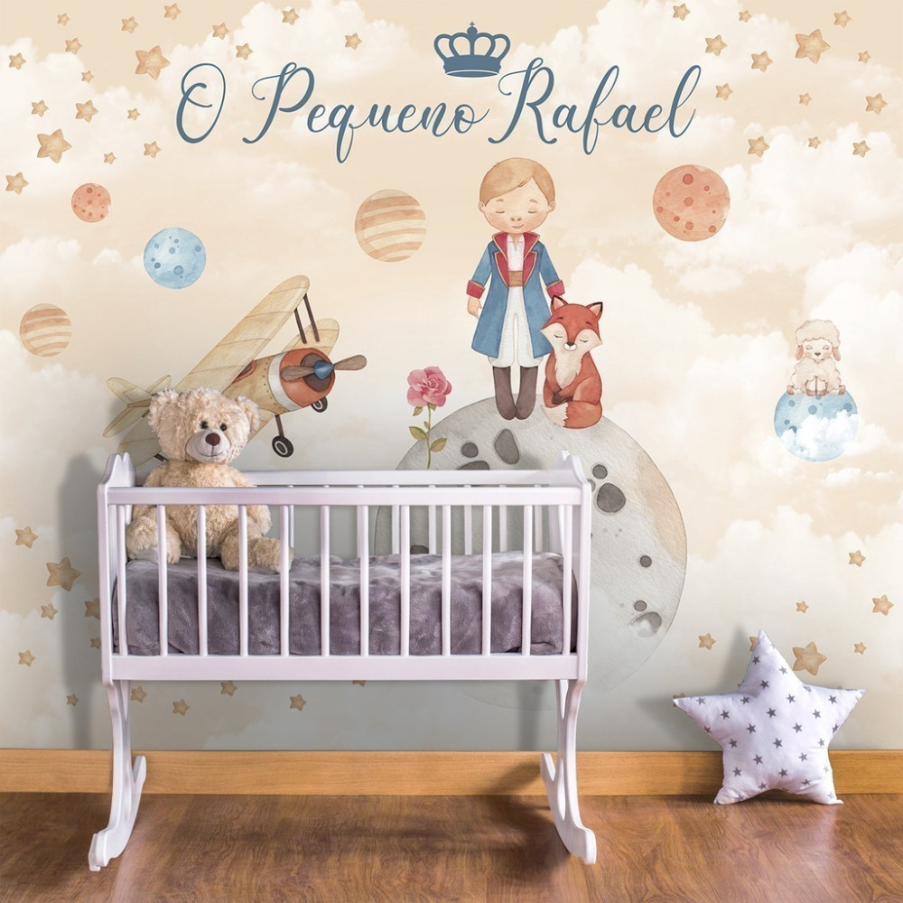 Papel De Parede Personalizado O Pequeno Princípe Em Aquarela