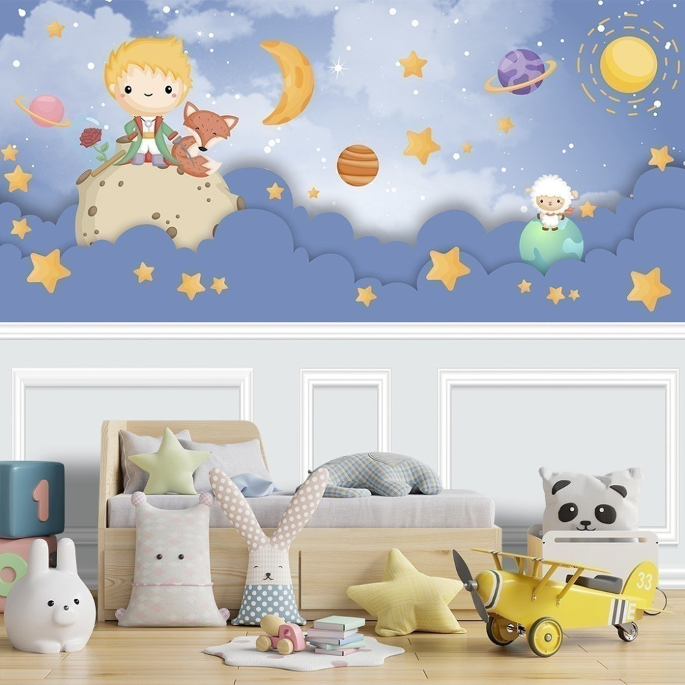 Papel De Parede Personalizado O Pequeno Príncipe No Céu Encantado