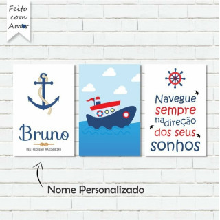 kit de Placas Decorativa Marinheiro