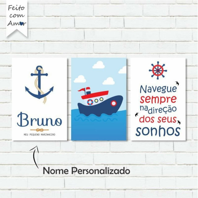 kit de Placas Decorativa Marinheiro