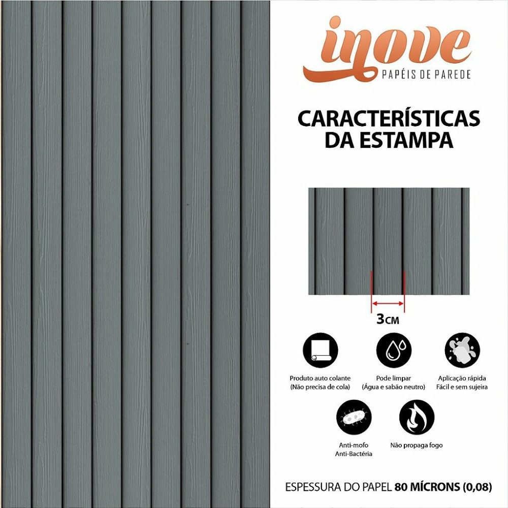 Papel de Parede Madeira Ripada Silver Papel de Parede Madeira Ripada Silver