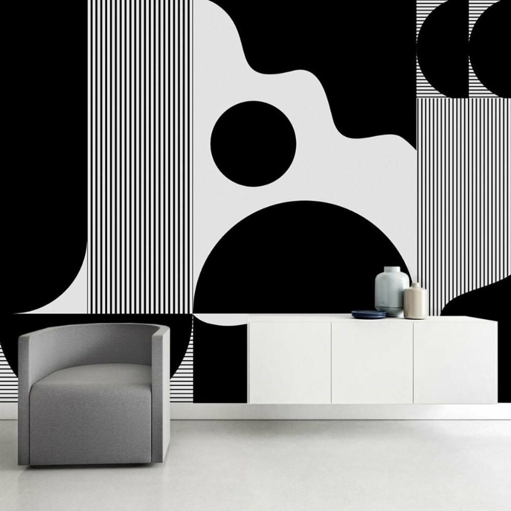 Papel De Parede Personalizado Black Shapes Papel De Parede Personalizado Black Shapes
