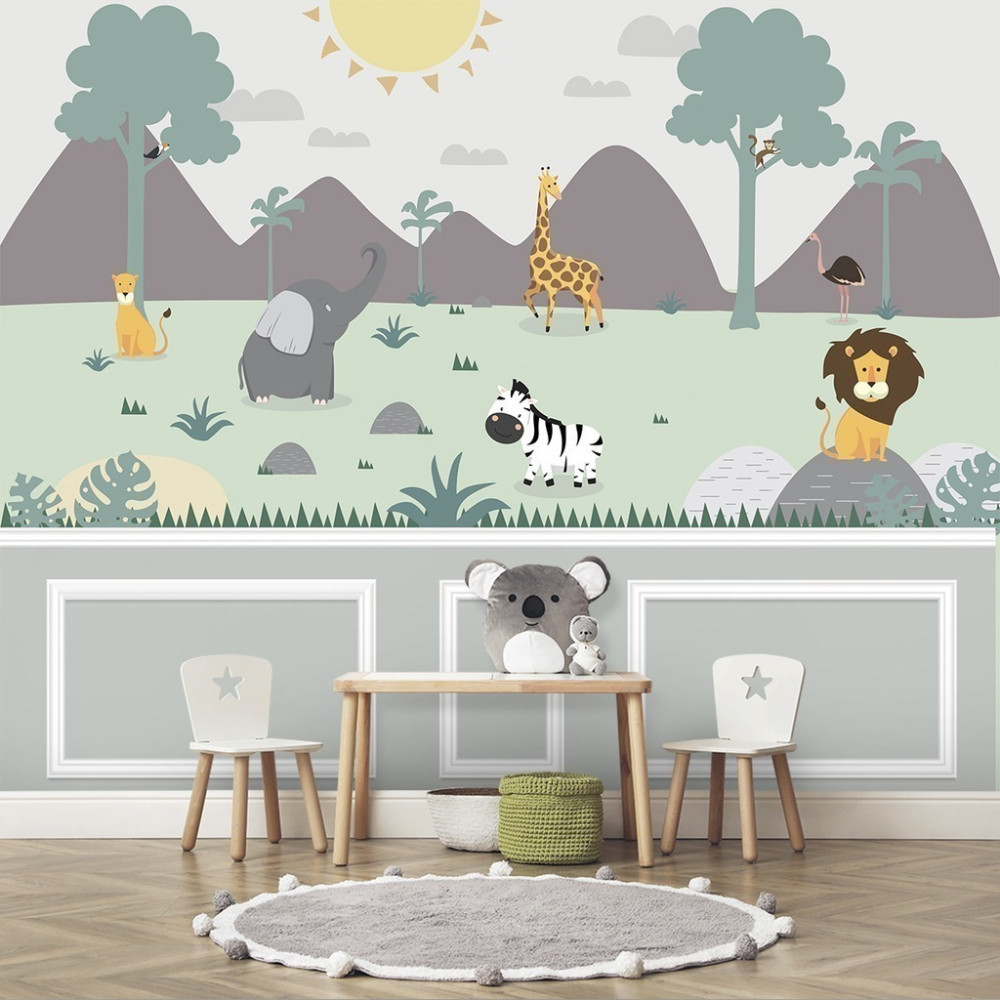 Papel De Parede Personalizado Animais Baby Cute Papel De Parede Personalizado Animais Baby Cute