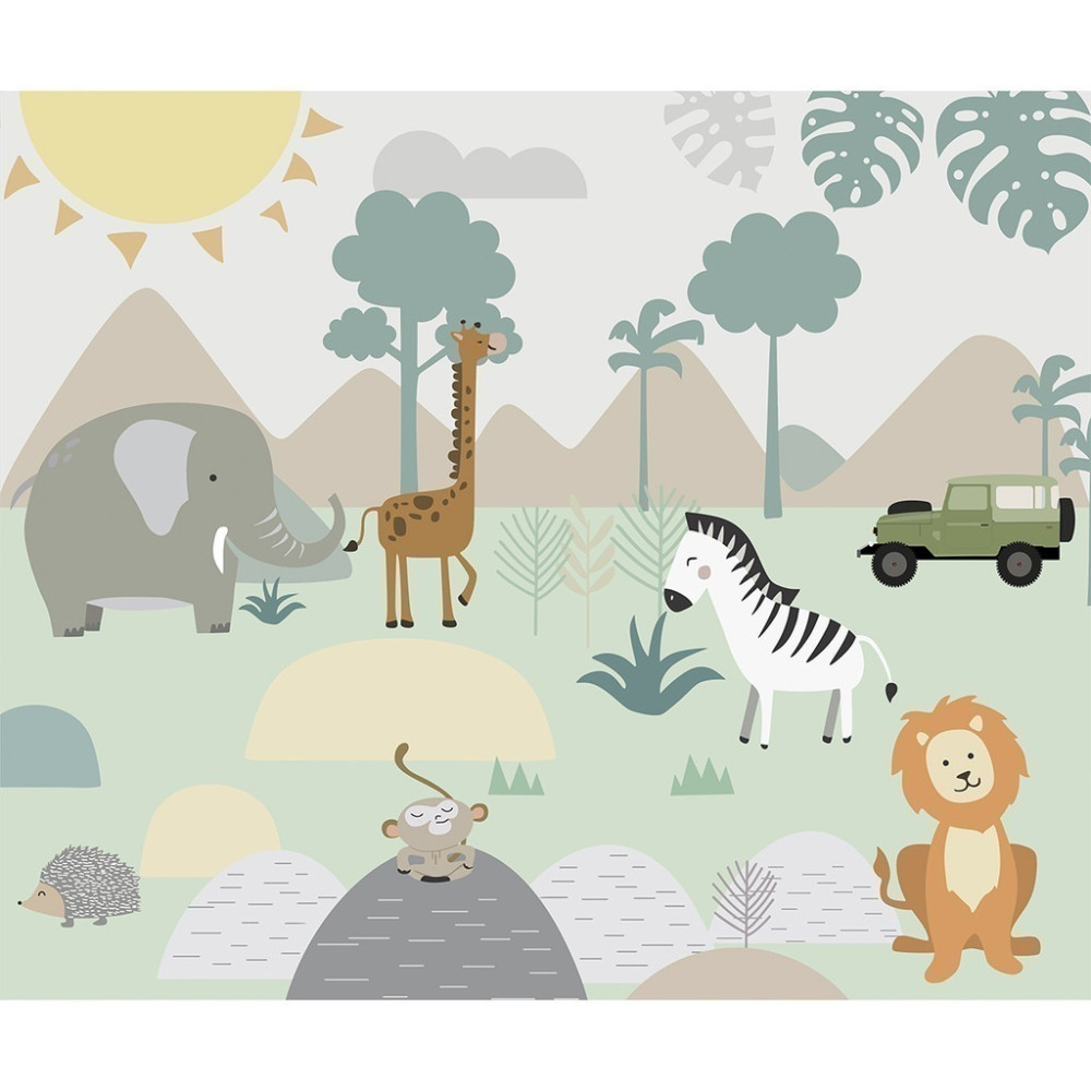 Papel De Parede Personalizado Zoo Cute