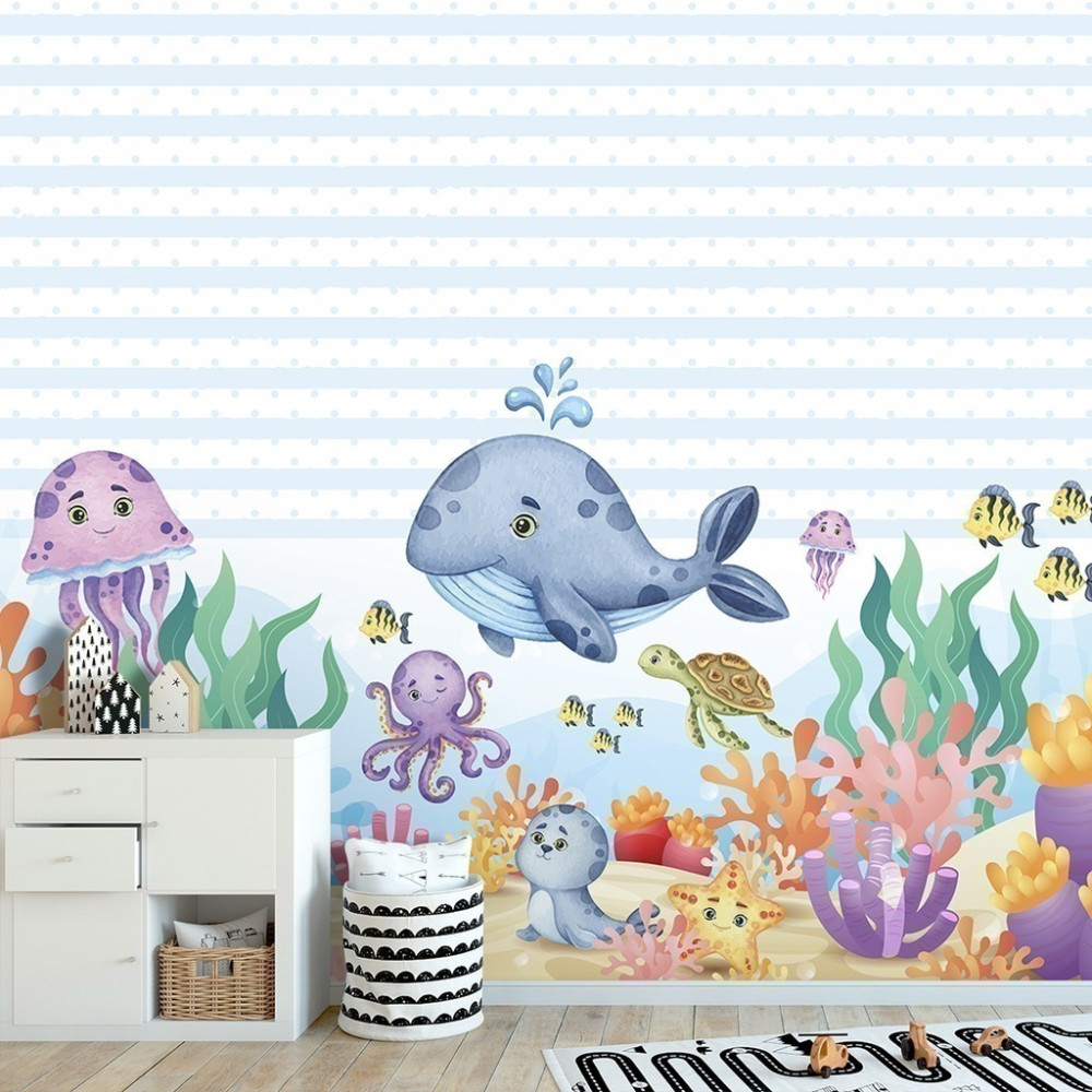 Papel De Parede Personalizado Bichinhos Do Mar