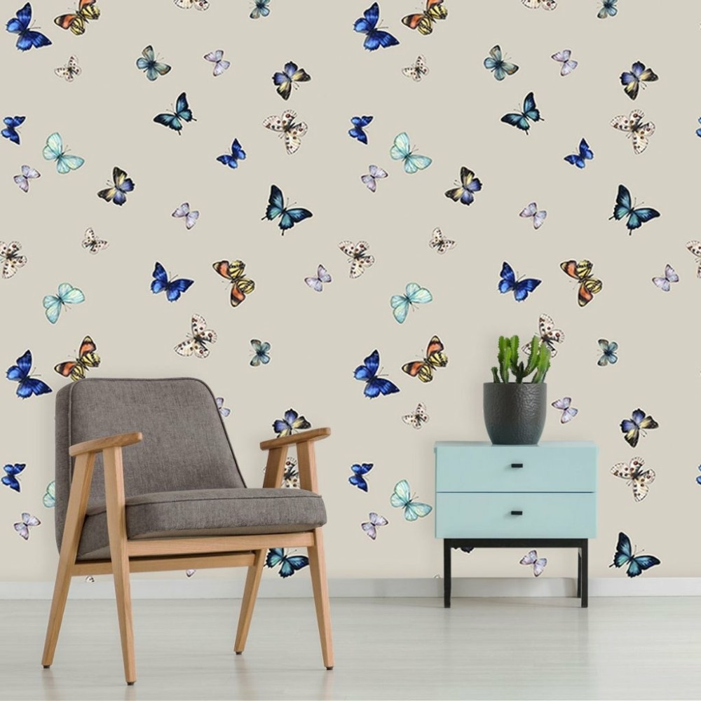 Papel De Parede Personalizado Borboletas Coloridas