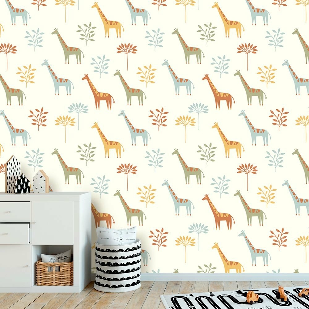 Papel de Parede Baby Girafa