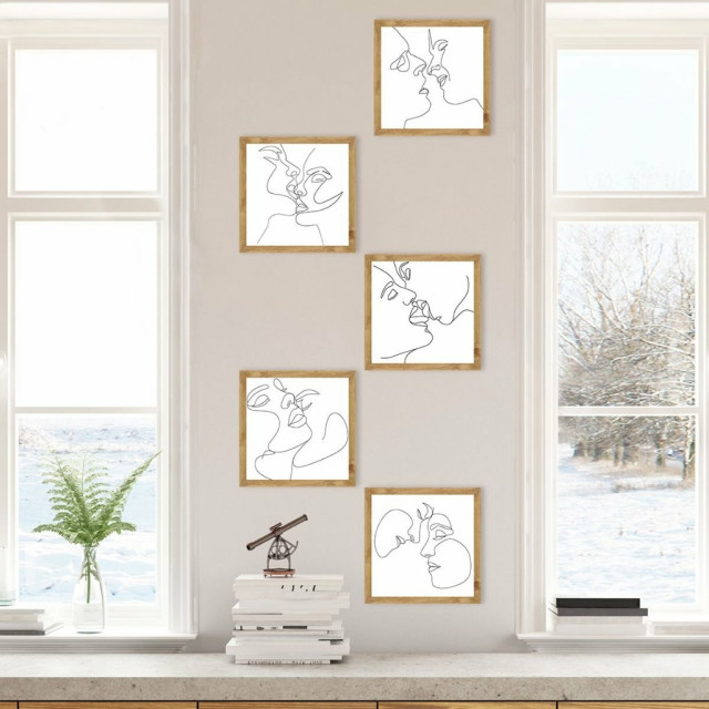 Kit de Placas Decorativas Casal Minimalista Abstrato