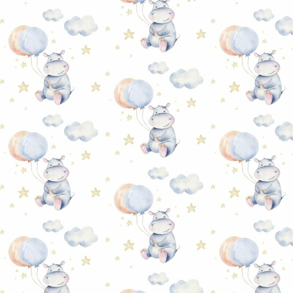 Papel de Parede Baby Hipopótamo Cute
