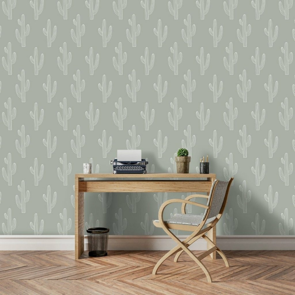 Papel de Parede Personalizado Cactos Minimalist Papel de Parede Personalizado Cactos Minimalist