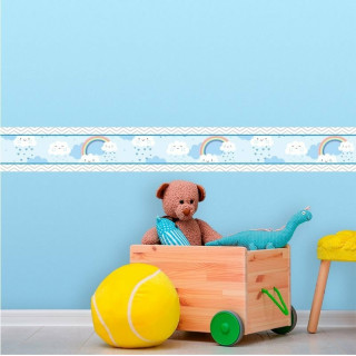 Faixa Decorativa Infantil Chuva de Bênçãos Azul