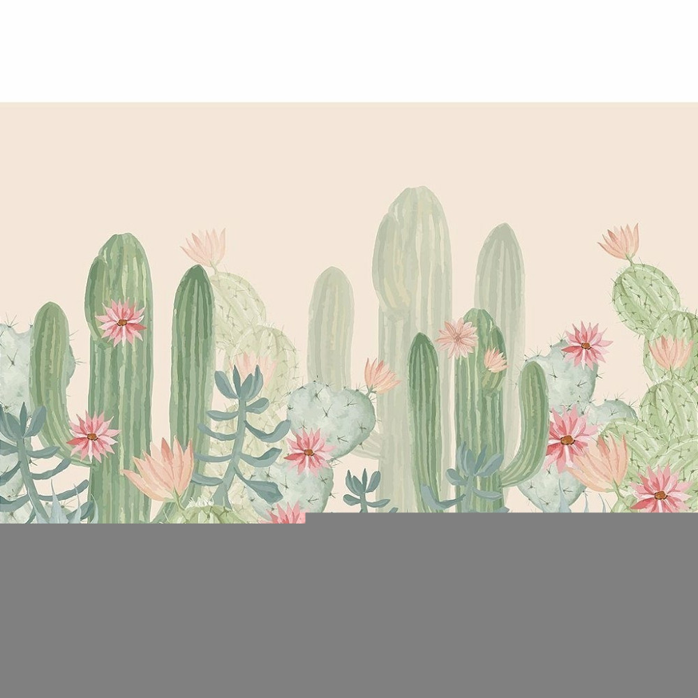 Papel de Parede Personalizado Cactos Aquarelas