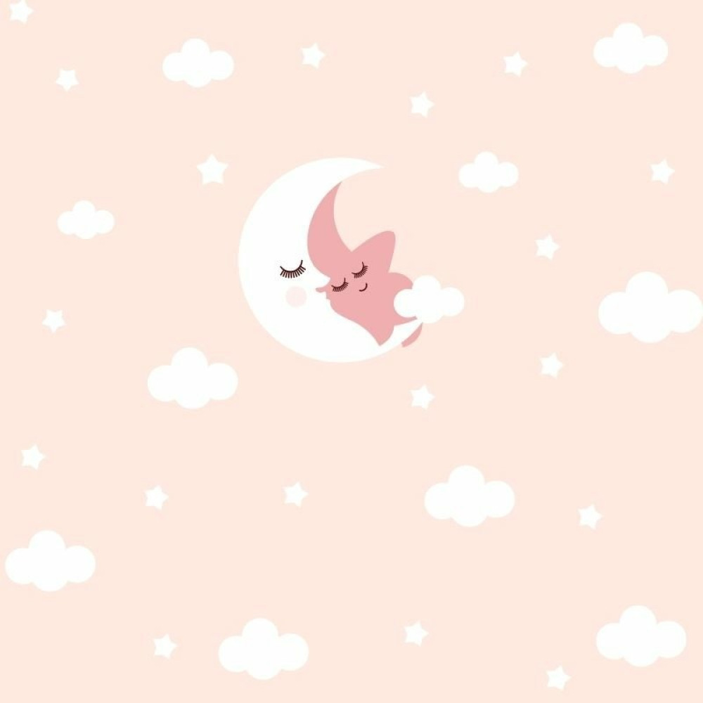 Papel de Parede Personalizado Baby Lua e Nuvens