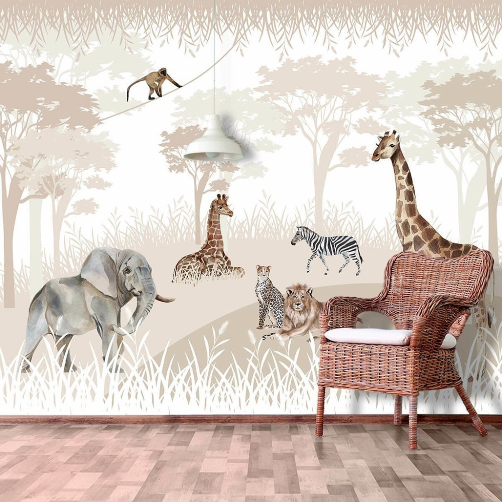 Papel De Parede Personalizado Animais Na Savana